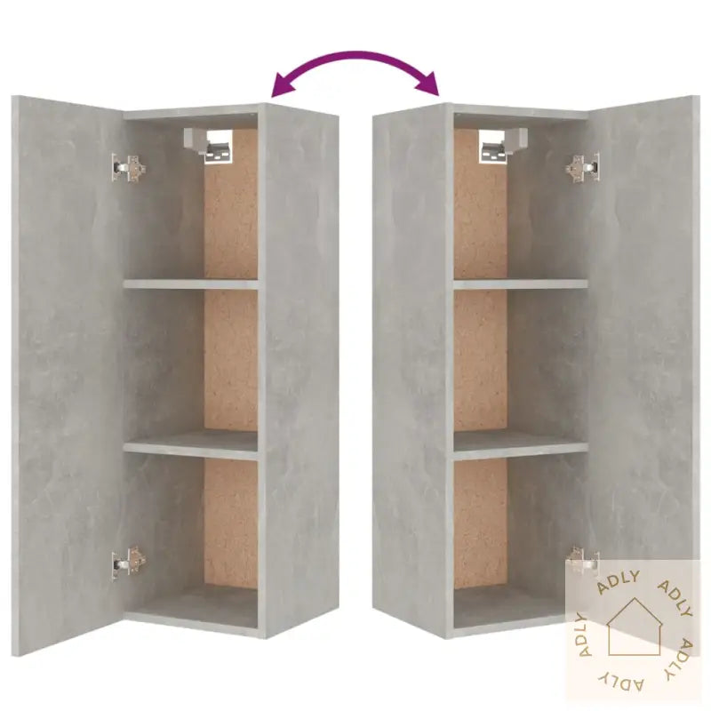 Tv-Skapsett 8 Deler Betonggrå Konstruert Tre