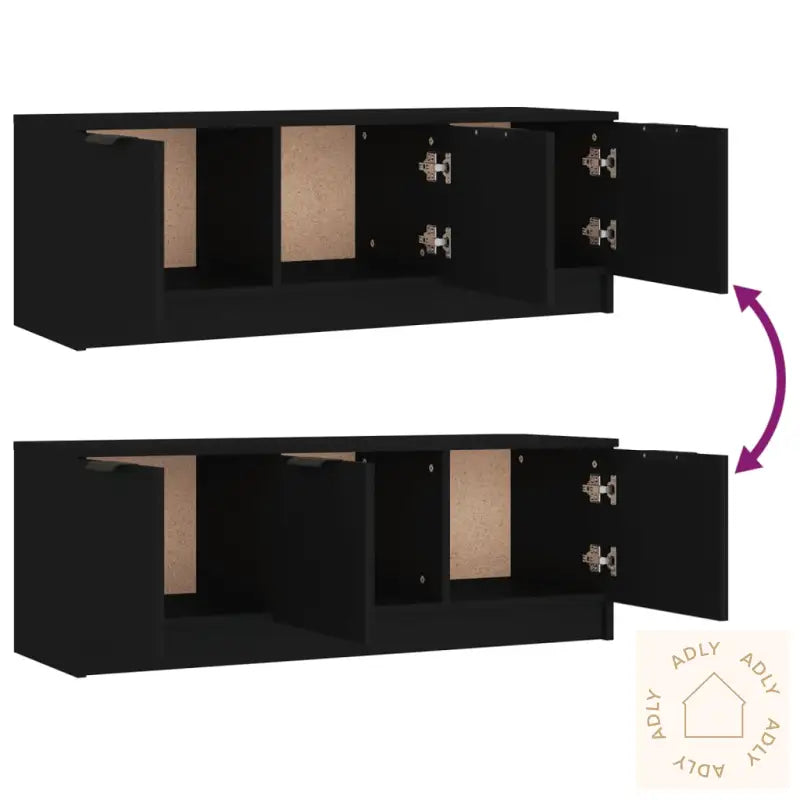 Tv-Benk Svart 102X35X36,5 Cm Konstruert Tre