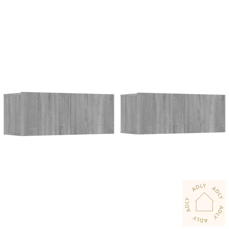 Tv-Skapsett 4 Deler Grå Sonoma Konstruert Tre