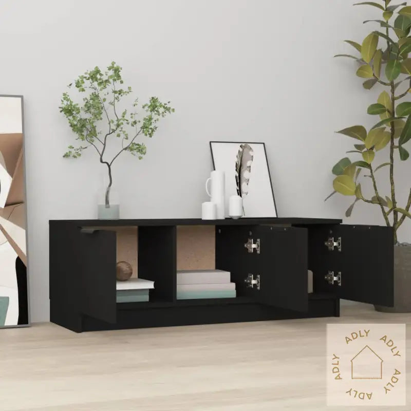 Tv-Benk Svart 102X35X36,5 Cm Konstruert Tre