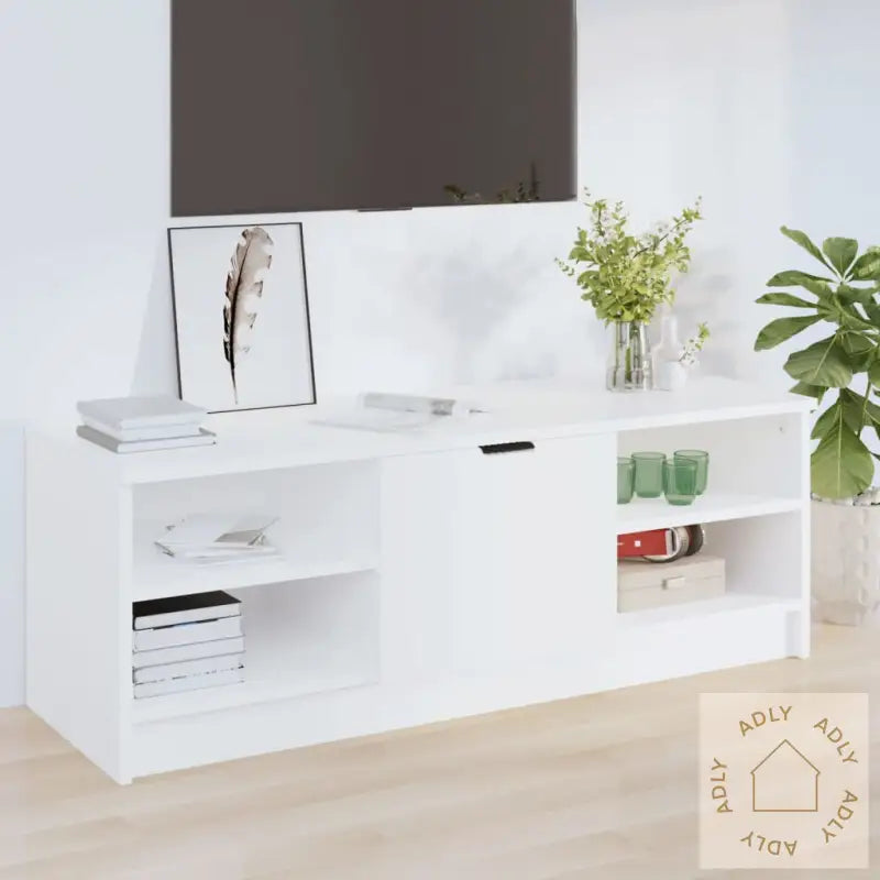 Tv-Benk Hvit 102X35,5X36,5 Cm Konstruert Tre