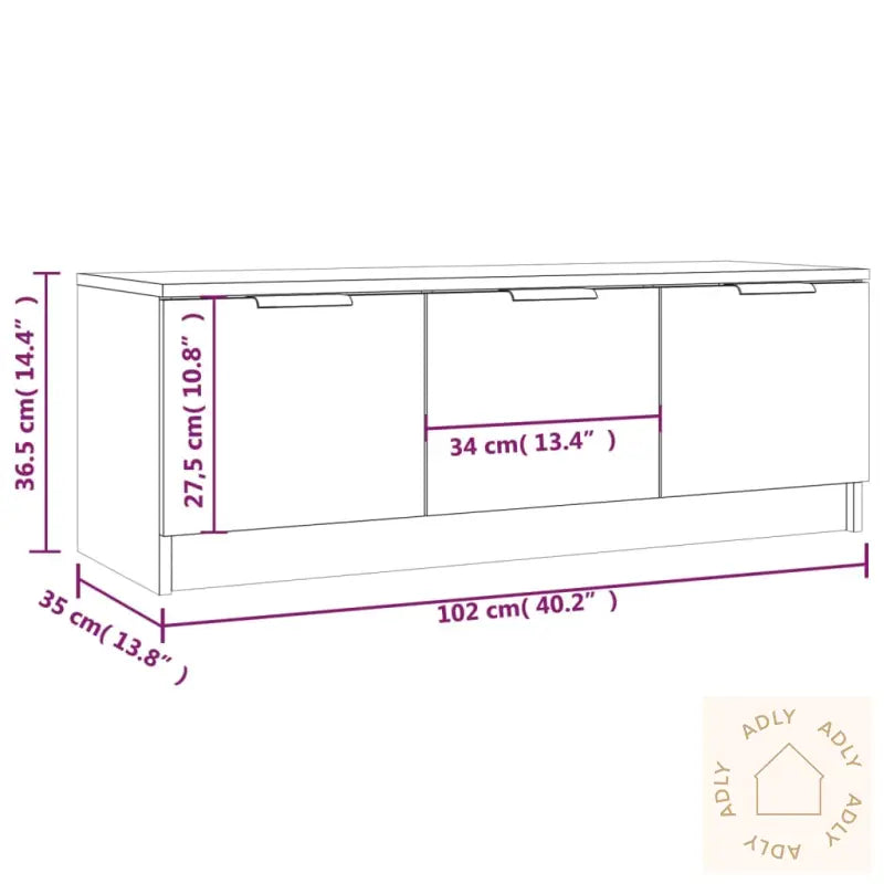 Tv-Benk Røkt Eik 102X35X36,5 Cm Konstruert Tre
