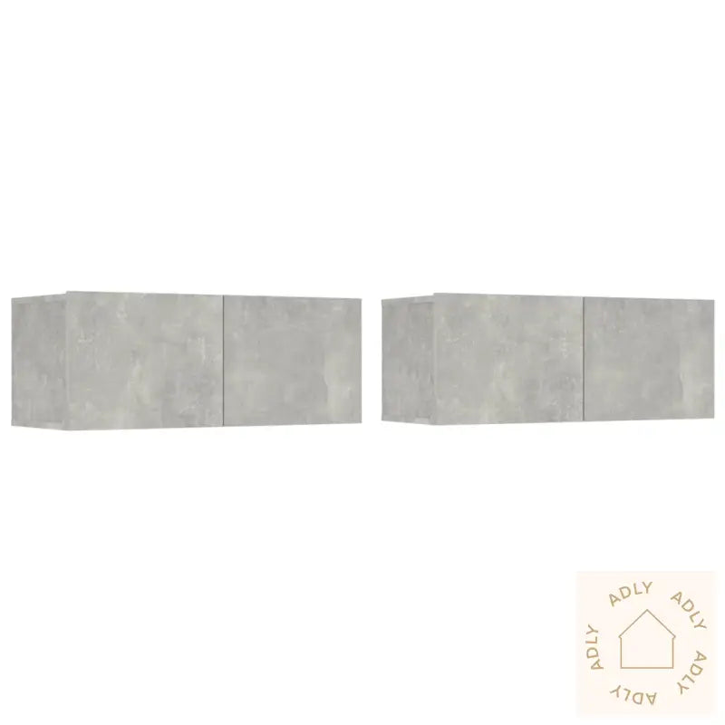 Tv-Skapsett 6 Deler Betonggrå Konstruert Tre