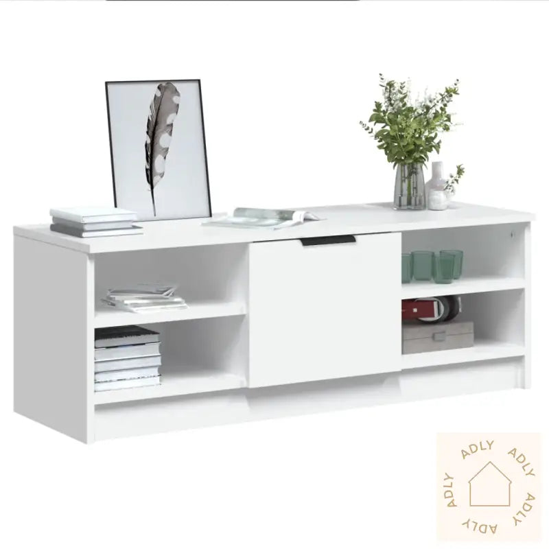 Tv-Benk Hvit 102X35,5X36,5 Cm Konstruert Tre