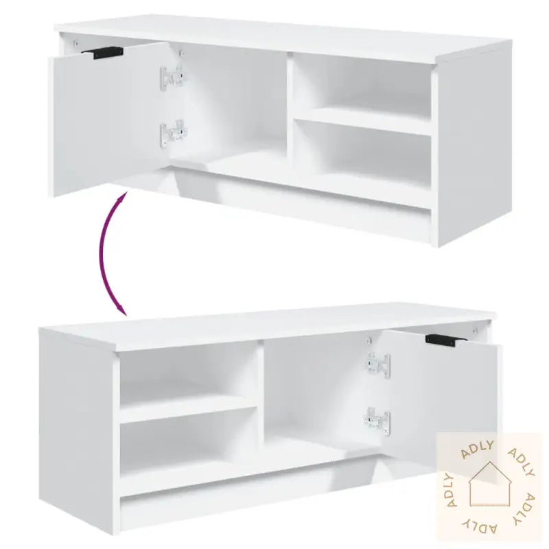 Tv-Benk Hvit 102X35,5X36,5 Cm Konstruert Tre