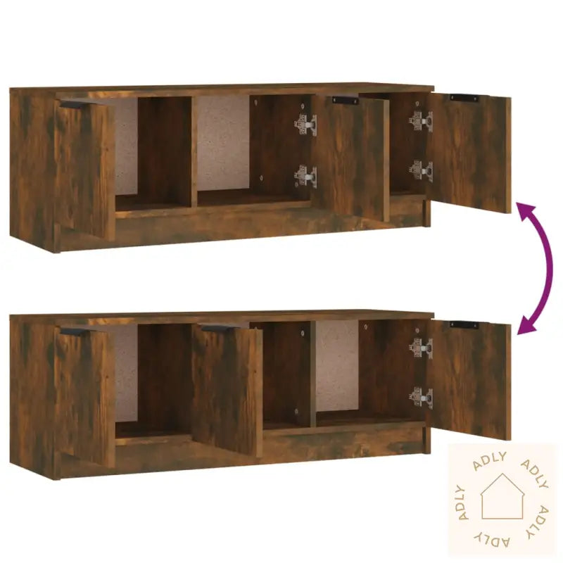 Tv-Benk Røkt Eik 102X35X36,5 Cm Konstruert Tre