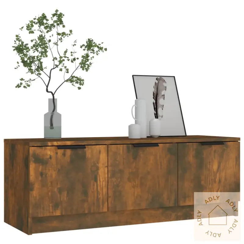 Tv-Benk Røkt Eik 102X35X36,5 Cm Konstruert Tre