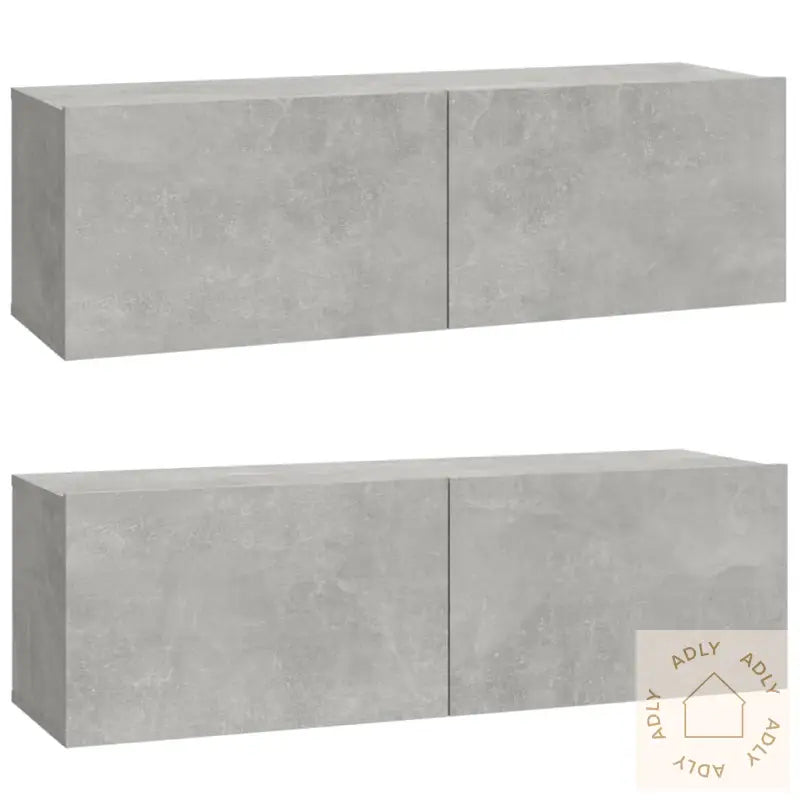 Tv-Skapsett 5 Deler Betonggrå Konstruert Tre