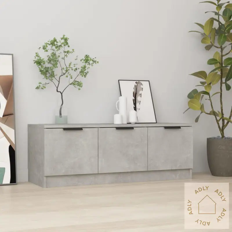Tv-Benk Betonggrå 102X35X36,5 Cm Konstruert Tre