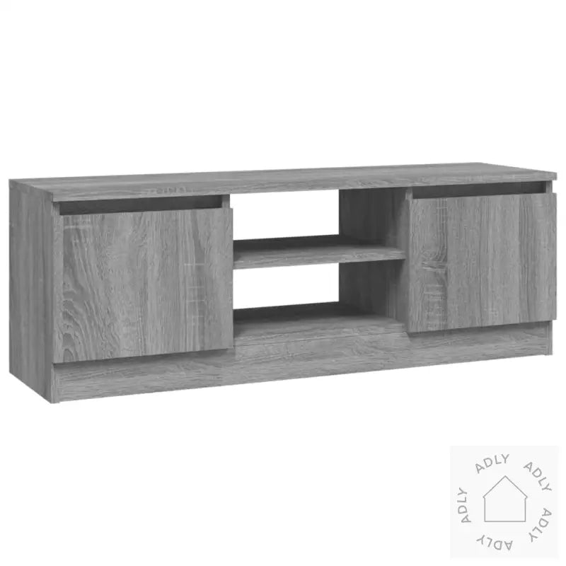 Tv-Benk Med Dør Grå Sonoma 102X30X36 Cm