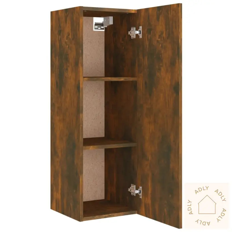 Tv-Skapsett 5 Deler Røkt Eik Konstruert Tre