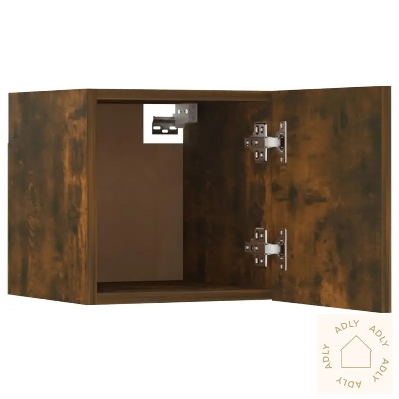 Tv-Skapsett 5 Deler Røkt Eik Konstruert Tre