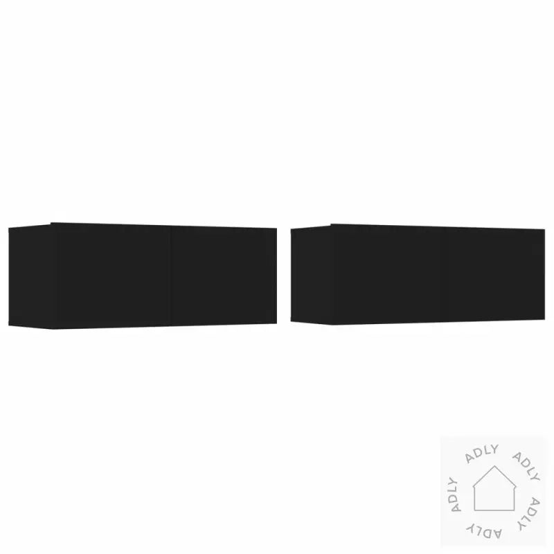 Tv-Benksett 5 Deler Svart Konstruert Tre