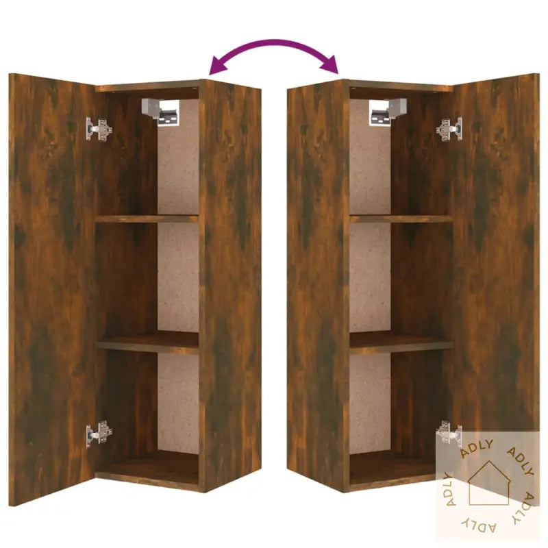 Tv-Skapsett 5 Deler Røkt Eik Konstruert Tre