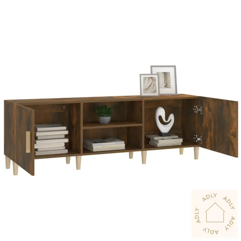 Tv-Benk Røkt Eik 150X30X50 Cm Konstruert Tre