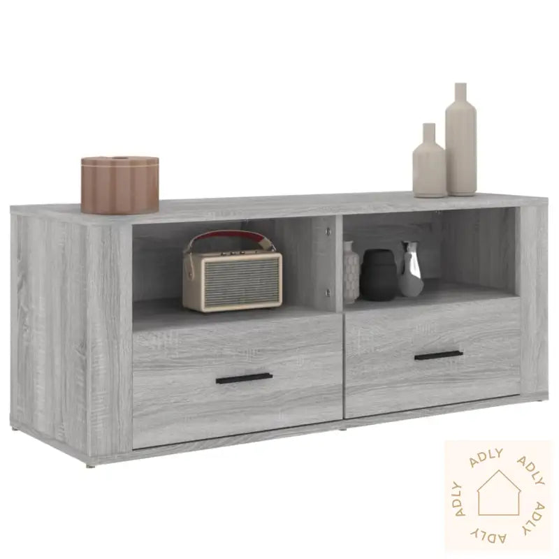 Tv-Benk Grå Sonoma 100X35X40 Cm Konstruert Tre