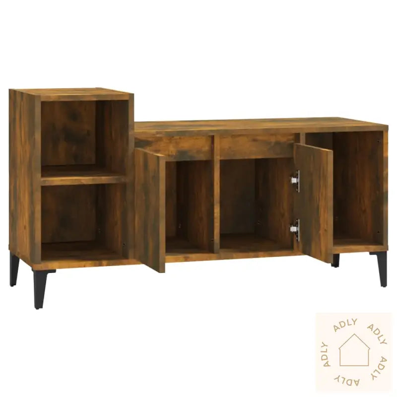 Tv-Benk Røkt Eik 100X35X55 Cm Konstruert Tre