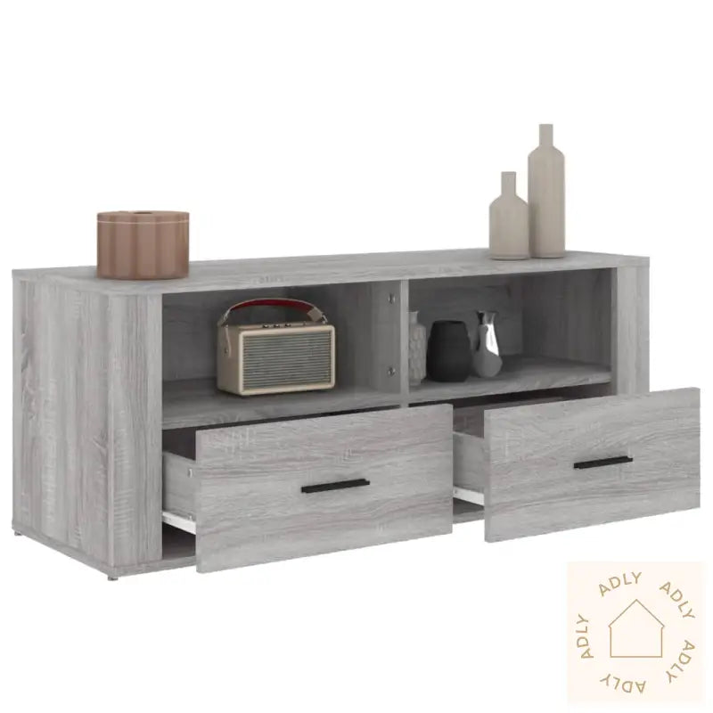 Tv-Benk Grå Sonoma 100X35X40 Cm Konstruert Tre
