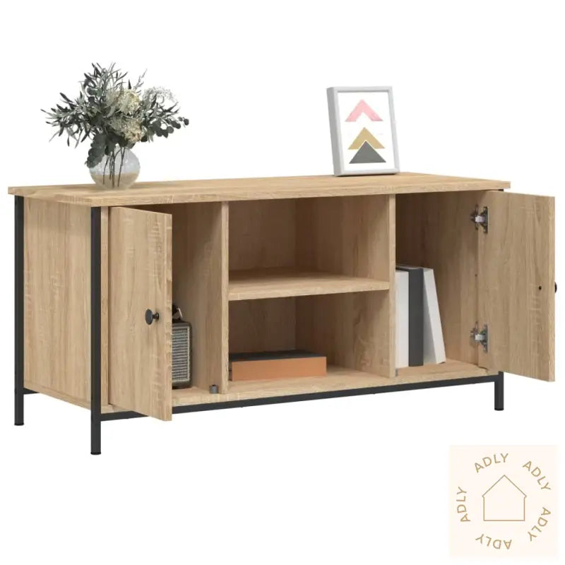 Tv-Benk Sonoma Eik 100X40X50 Cm Konstruert Tre