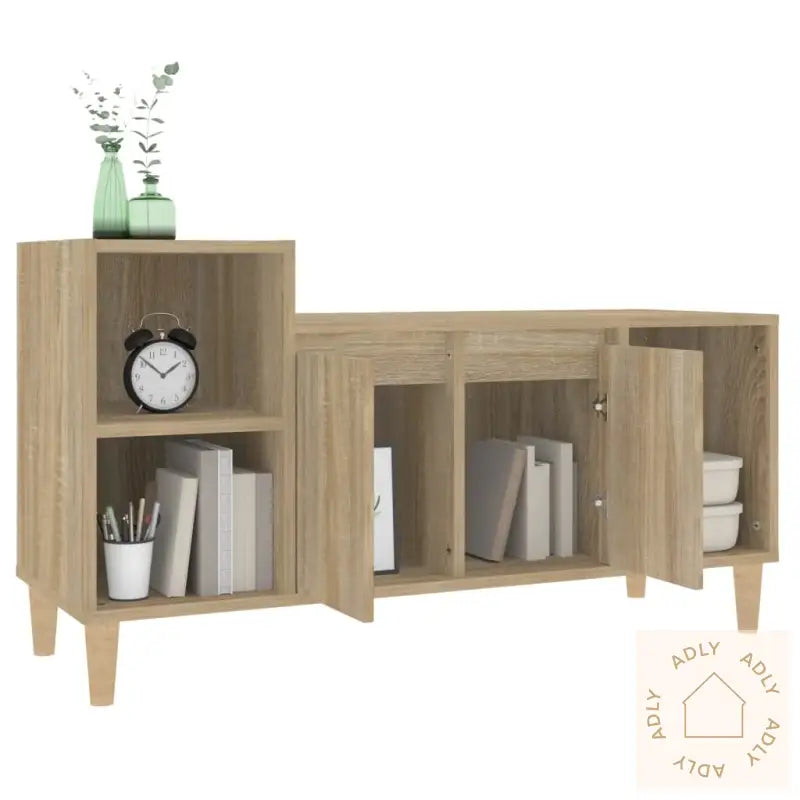 Tv-Benk Sonoma Eik 100X35X55 Cm Konstruert Tre