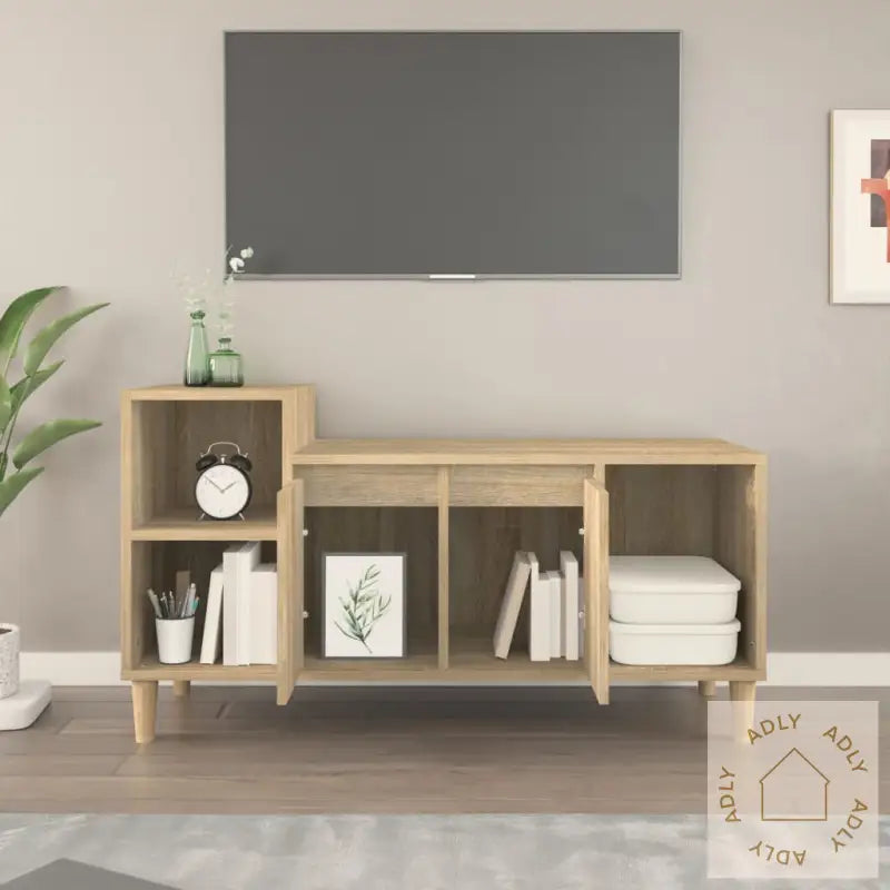 Tv-Benk Sonoma Eik 100X35X55 Cm Konstruert Tre