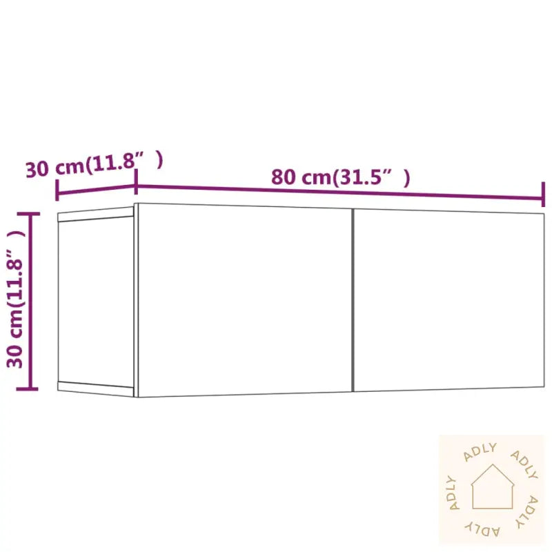 Tv-Skapsett 4 Deler Røkt Eik Konstruert Tre