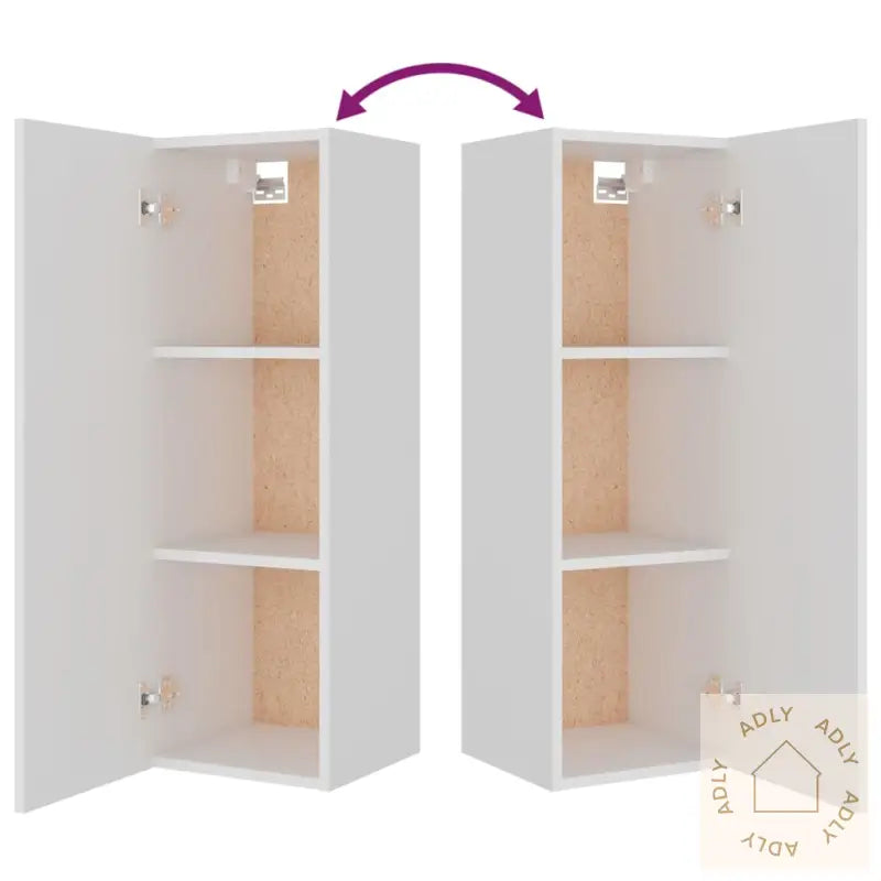 Tv-Skapsett 8 Deler Hvit Konstruert Tre