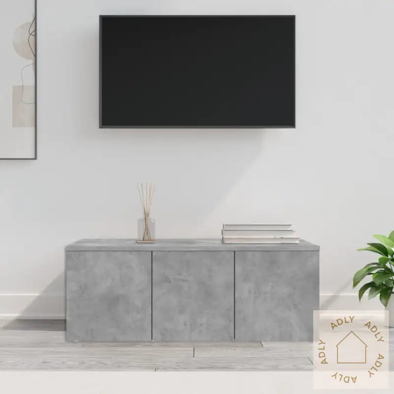 Tv-Benk Betonggrå 80X34X30 Cm Konstruert Tre