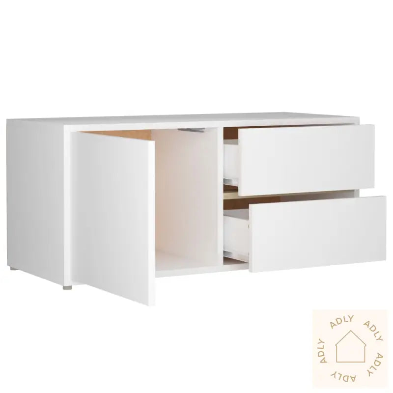 Tv-Benk Hvit 80X34X36 Cm Konstruert Tre