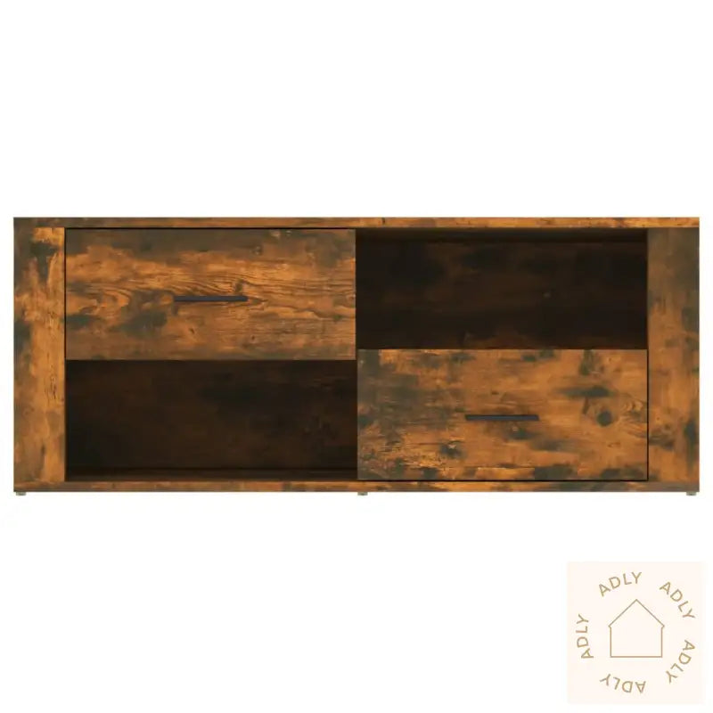 Tv-Benk Røkt Eik 100X35X40 Cm Konstruert Tre