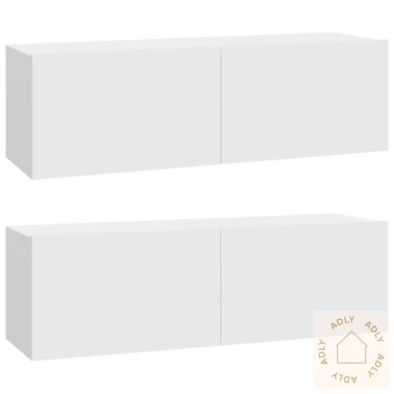 Tv-Skapsett 6 Deler Hvit Konstruert Tre