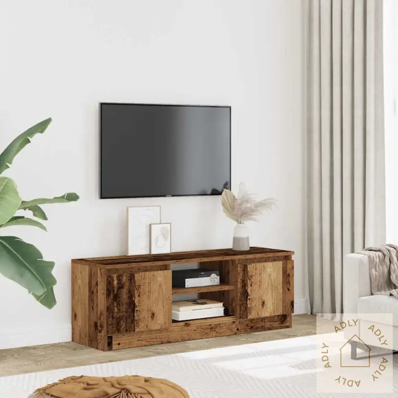 Tv-Benk Gammelt Tre 102X30X36 Cm Konstruert Tre