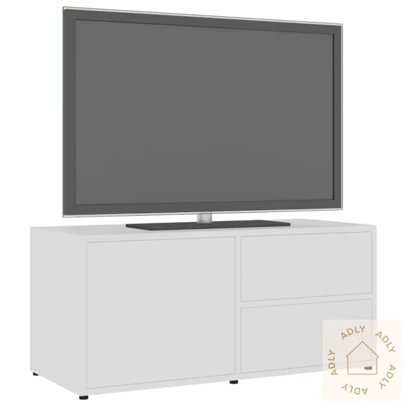 Tv-Benk Hvit 80X34X36 Cm Konstruert Tre