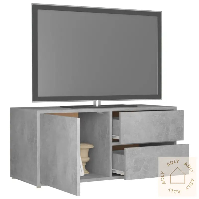 Tv-Benk Betonggrå 80X34X36 Cm Konstruert Tre