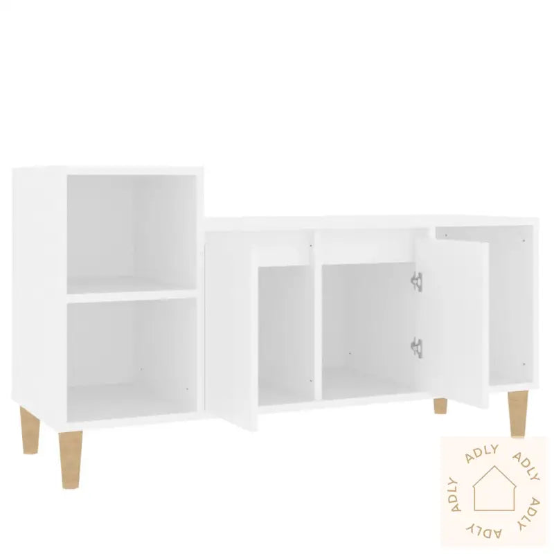 Tv-Benk Hvit 100X35X55 Cm Konstruert Tre