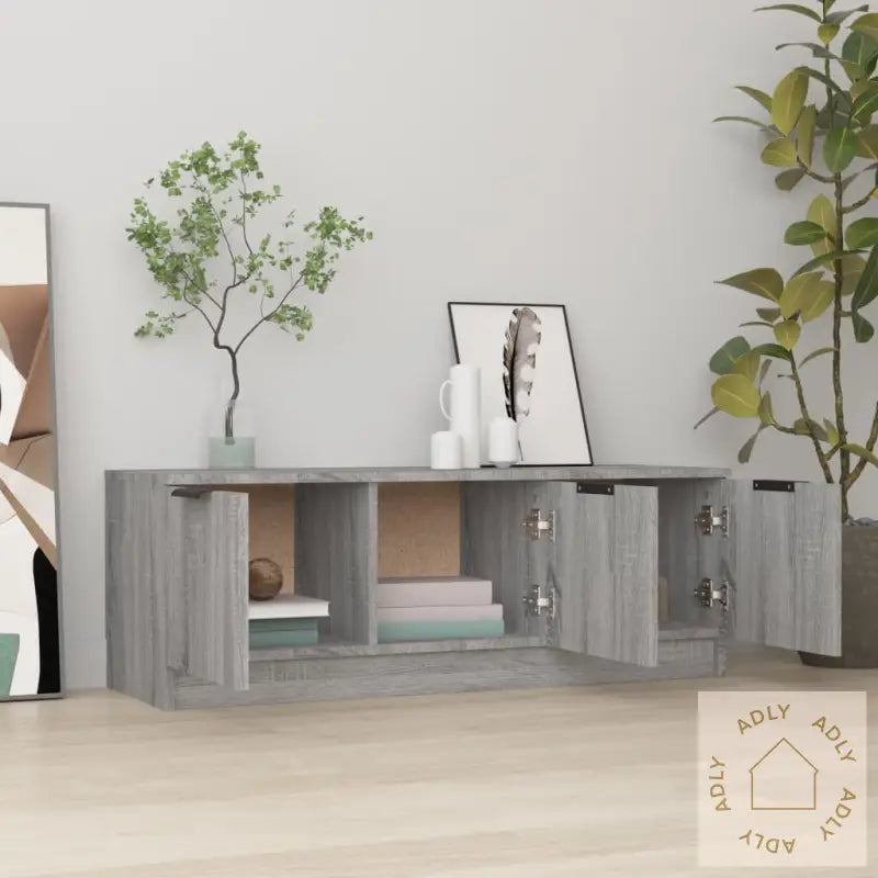 Tv-Benk Grå Sonoma 102X35X36,5 Cm Konstruert Tre