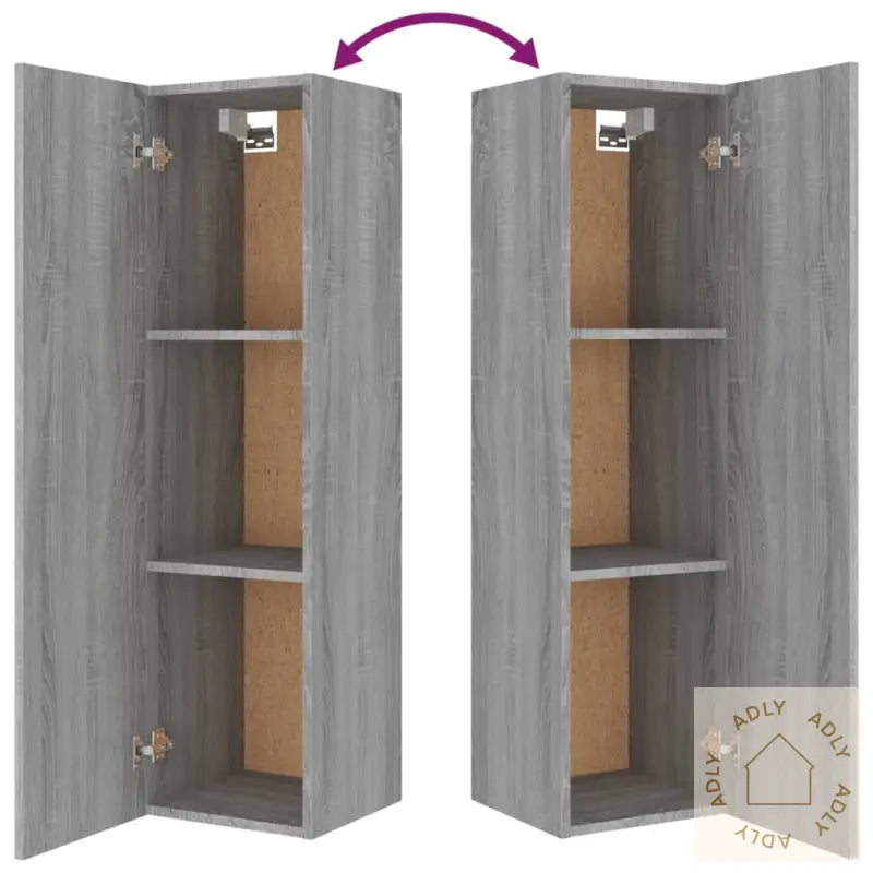 Tv-Skapsett 4 Deler Grå Sonoma Konstruert Tre