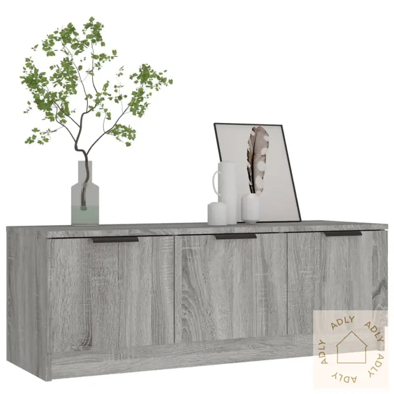 Tv-Benk Grå Sonoma 102X35X36,5 Cm Konstruert Tre