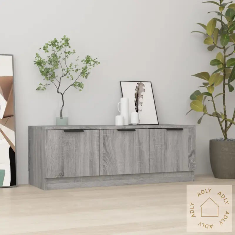 Tv-Benk Grå Sonoma 102X35X36,5 Cm Konstruert Tre