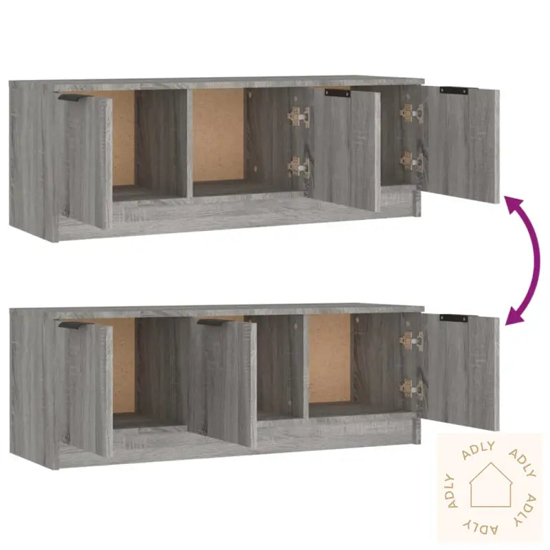 Tv-Benk Grå Sonoma 102X35X36,5 Cm Konstruert Tre