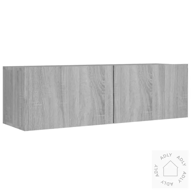 Tv-Skapsett 4 Deler Grå Sonoma Konstruert Tre