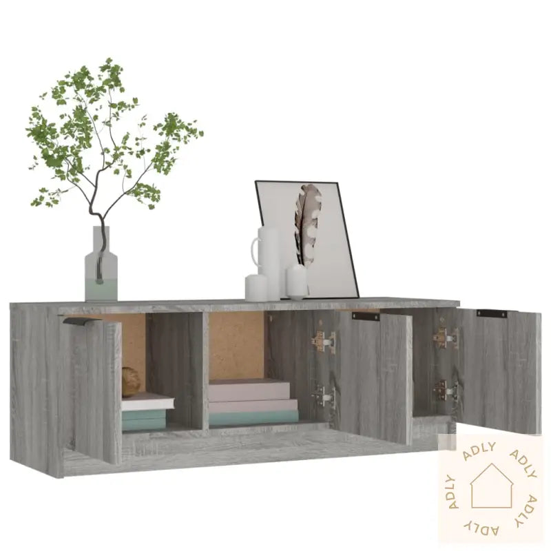 Tv-Benk Grå Sonoma 102X35X36,5 Cm Konstruert Tre