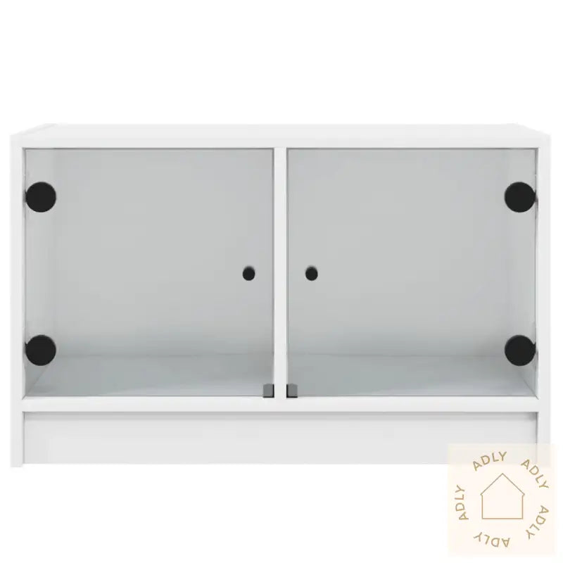 Tv-Benk Med Dør Hvit 68X37X42 Cm