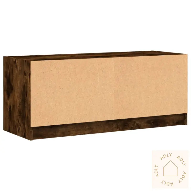 Tv-Benk Med Dør Røkt Eik 102X37X42 Cm