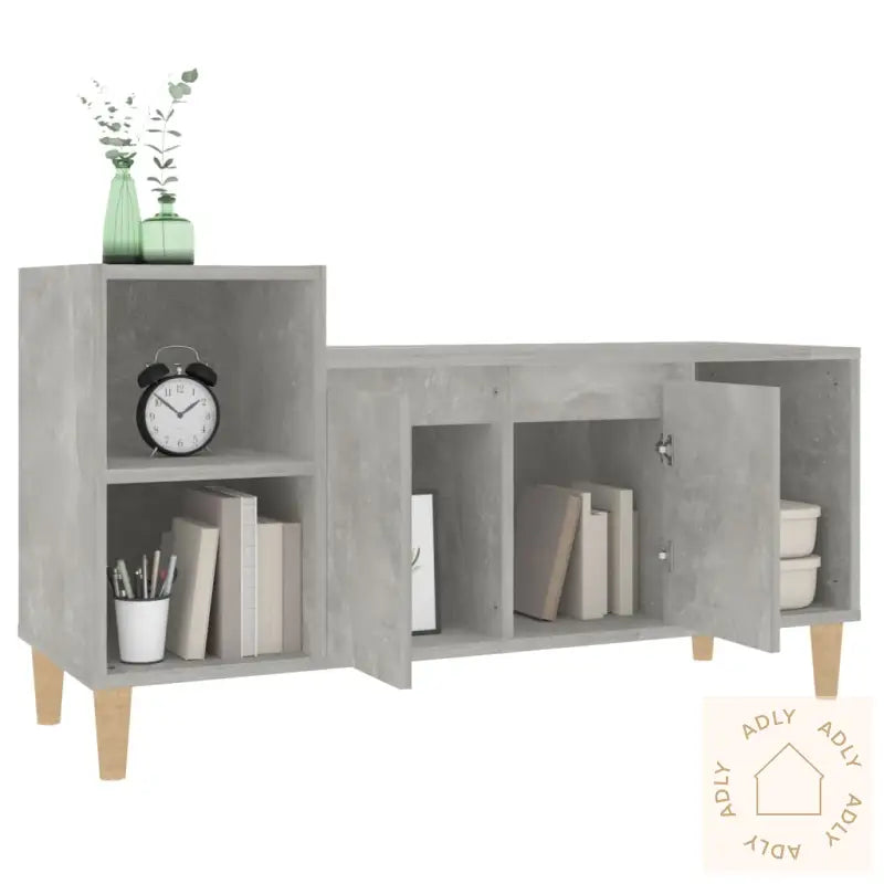 Tv-Benk Betonggrå 100X35X55 Cm Konstruert Tre