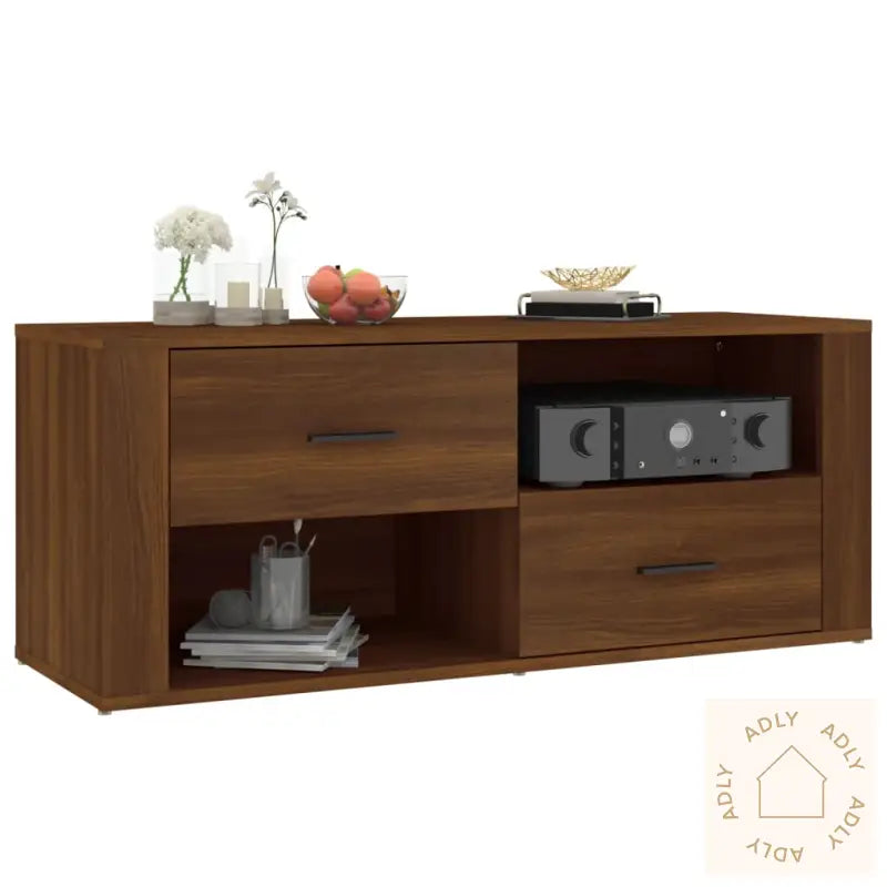 Tv-Benk Sonoma Eik 100X35X40 Cm Konstruert Tre
