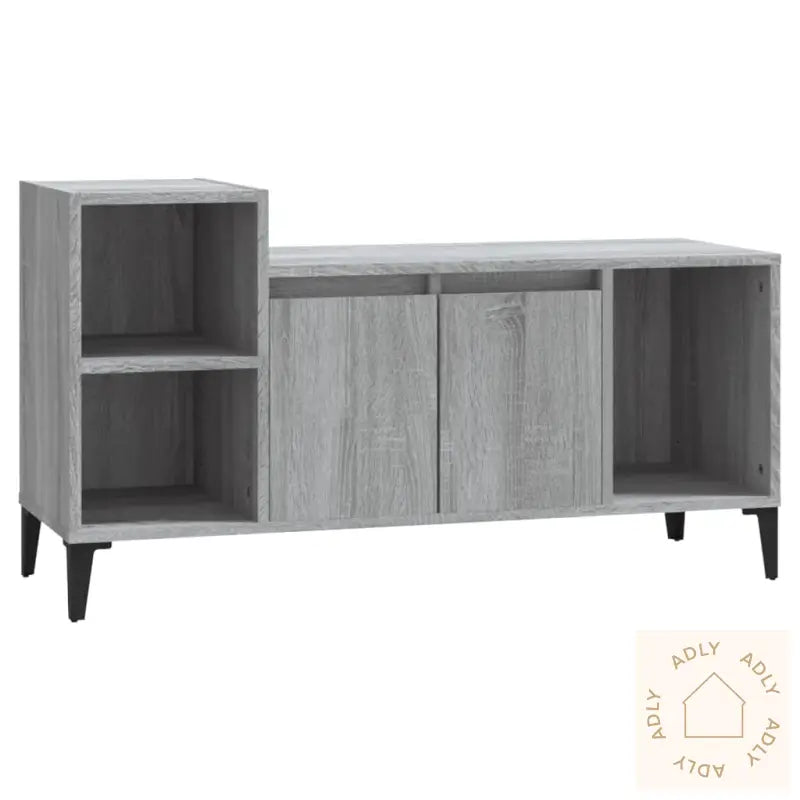 Tv-Benk Grå Sonoma 100X35X55 Cm Konstruert Tre