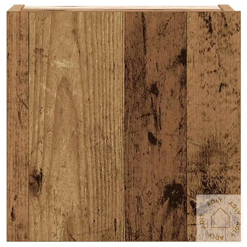 Tv-Skapsett 8 Deler Veggmontert Gammelt Tre Konstruert Tre