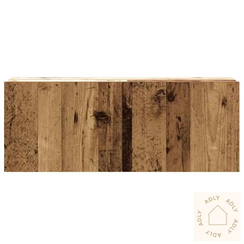 Tv-Skapsett 8 Deler Veggmontert Gammelt Tre Konstruert Tre