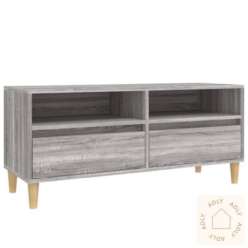Tv-Benk Grå Sonoma 100X34,5X44,5 Cm Konstruert Tre